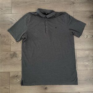 Travis Mathew Golf Short Sleeve Men's Dark Gray Polo Top Collared Size Large